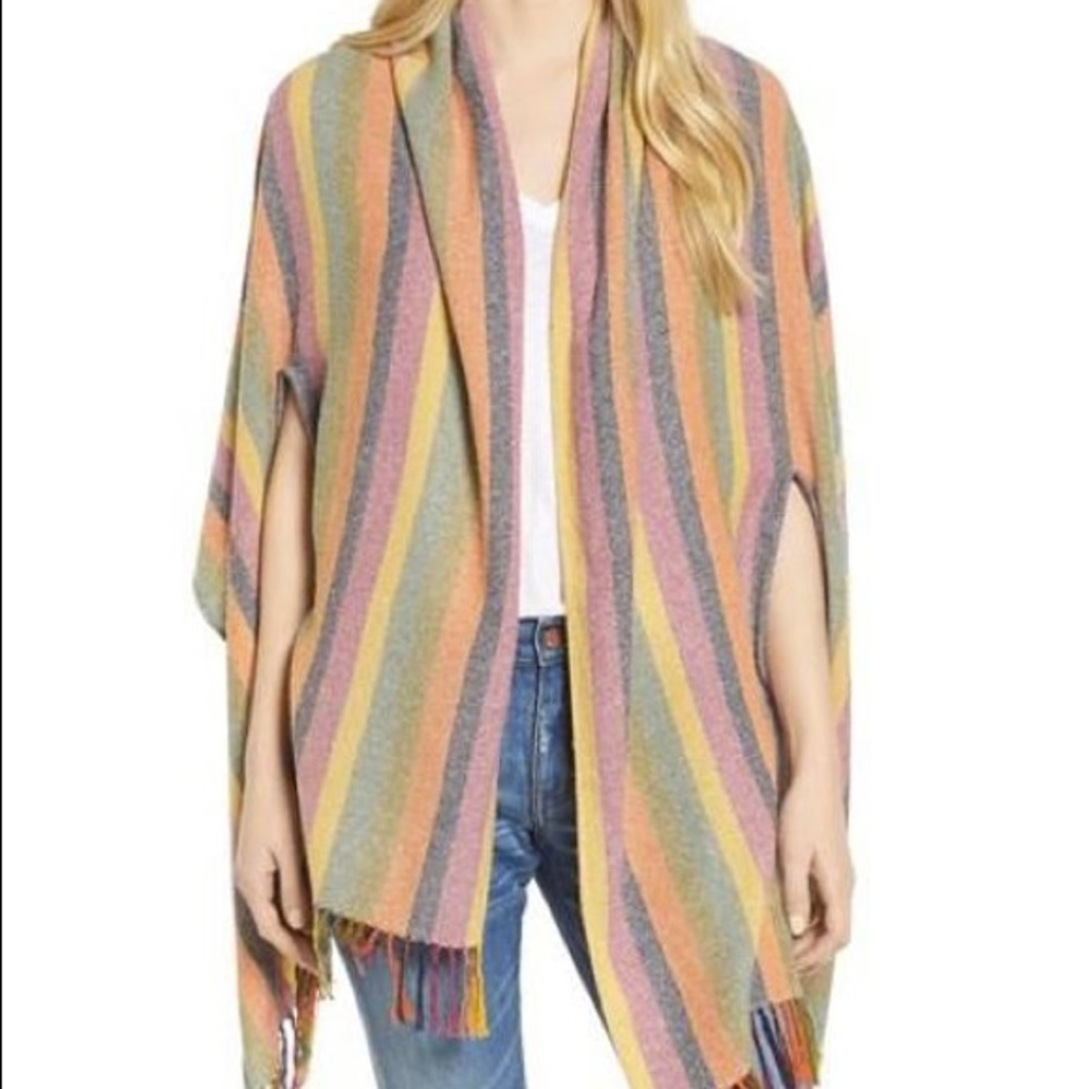 Madewell Rainbow Stripe Silk/Cotton Scarf
